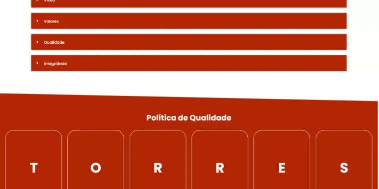 Site da Torres Galvanização, case de web design da Café e Criar